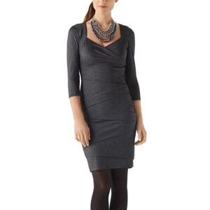 White House Black Market Instantly Slimming Dark Grey Shimmer Mini Dress